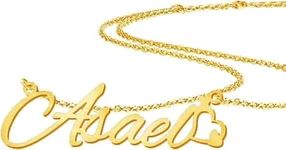 Antiquestreet Necklace Personalized Name Design In Gold Or Silver Plating Name Necklace Chain Customize Gift(Basic) for Women