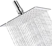 CARNIVAL Heavy Duty Ultra Slim Square 8x8 Overhead Shower | Stainless Steel 304 Rainfall Shower Head For Bathroom | Adjustable Angles With Premuim Chrome Finish WIthout Arm (8x8)