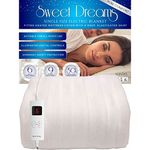 Sweet Dreams Electric Blanket Single Bed Size 107 x 203 x 40cm - Fully Fitted Machine Washable Heated Mattress Under Cover Underblanket with Elasticated Skirt - Overheat Protection