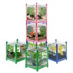 Jainsons Pet Products Dophin T-102 Aquarium Betta Fish Mini Tank Breeder Box Home Office Table Desktop Tank for Small Fish, Plant | Block Betta Fish Tank 1.2 Liters | Color May Vary (Pack of 6)