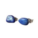 Designs by Nature Gems Raw Lapis Lazuli Stud Earrings in Sterling Silver for Men and Women, Made in Canada