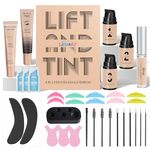 Libeauty Eyelash Lift and Tint Kit Black Color Brow Lamination Kit with Tint Lash Lifting Perming & Voluminous Tinting with Complete Tools DIY Lash Perm Dye Use at Home & Salon Supplies