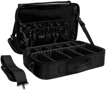 |Not Made In China| Makeup Bag Travel Case, Train Case for Cosmetics, Portable Beauty Organizer, Cosmetic Storage Bag With Adjustable Dividers For Make Up and Brushes