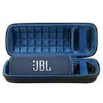 co2CREA Hard Travel Case Replacement for JBL Flip 6 FLIP 5 Waterproof Portable Bluetooth Speaker (Black Case + Inside Blue)