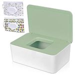 Tissue Box Water Diapers Baby Toilet Baby Water Diapers with Lid Baby Wipes Dispenser Pouch with Lids Baby Wipe Holder Keeps Wipes Fresh Simple Style Wipe Container Regular Storage(Green+2 pouches)