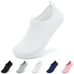 Limberun Water Shoes for Women Men Beach Shoes Swim Shoes Water Socks Quick-Drying and Comfortable with Women Men Water Shoes White 8-8.5W/7-8M