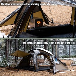 POMOLY LEO 2 Camping Hot Tent with Wood Stove, 1-2 Person, 20D Portable