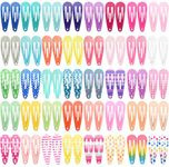 Hair Clips, Colourful 80 Pcs 1.2 Inch Toddler, Mini Metal Snap Hair Clips for Little Girls Baby Kids, Colorful Minute Hair Barrettes, Accessories for Kid's Hair