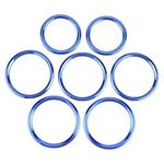 BYNYXI Air Vent Outlet Trim Decorative Ring, BYNYXI 7Pcs Car Interior Air Conditioning Port Decoration Ring Aluminum Alloy Air Conditioner Vent Decoration Cover for C-class GLC C200l 180l Glc260 Blue