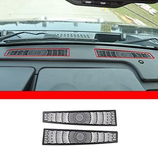 2Pcs Stainless steel Black Upper Dashboard Front Dash Defrost Vent Trim Cover Panel， Anti-blocking Air Vent Cover,car Dashboard Speaker CoverFit for Hummer H2 2003-2007