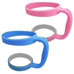 Tumbler Holder- Pink & Dark Blue, SourceTon Set of 2 Tumbler Holder Handle Compatible with 30 OZ YETI, Rtic, Ozark Trail SIC Cup Ozark Trail Berg, SIC, Chillr, Kodiak, Boss Tumbler Mug