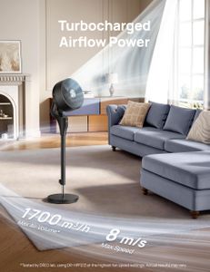 Dreo Silent Standing Fan 42” – 8 Speeds, Remote, Oscillating, Adjustable Height