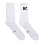 Canterbury Men's Anti-Slip Grip Socks Mid Calf Sock, Bright White, L