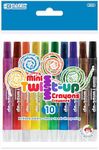 BAZIC 10 Color Twistable Crayons, Mini Twist Up Propelling Assorted Color Crayon, Coloring Drawing Art Supplies, 144-Packs