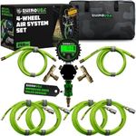 Rhino USA 4 Tire Inflation/Deflation System - Fits up to 155" Wheelbase - Ultra Fast 4 Way Tire Inflator Hose Kit for Truck, Car, Trailers & Motorcycles - Inflate or Deflate Simultaneously in Minutes