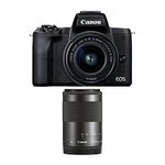 Canon EOS M50 Mark II Optical (Black) + EF-M 15-45mm & EF-M 55-200mm is STM Bundle