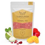 TeaNOURISH Guava Magic Herbal Tea | CAFFEINE-FREE Tisane | Refreshing and Fruity | 100% Natural Guava, Mango, Apple, Hibiscus & Rose Petals | Brew Hot or Iced Tea - 3.53oz/100g