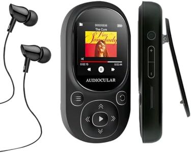 AUDIOCULAR M11 32GB MP3 Digital Player with Clip, Portable Bluetooth Music Player Support Upto128GB External Storage, Pedometer, FM Radio, Voice Recorder, E-Book, Stopwatch (32GB - Black)