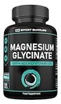 Magnesium Glycinate Supplements & Vitamin B6 - 120 High Strength Capsules - 1500mg of Magnesium Providing 315mg Elemental Magnesium (Bisglycinate) - Pure Active Ingredient