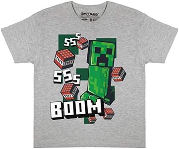 Popgear Minecraft como un Bossss Camiseta de los Muchachos Cuero Gris 140