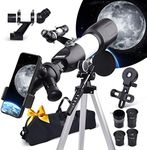 Telescope for Adults Astronomy, Telescopes for Adults Kids, Portable Professional Refractor Télescope with Three Eyepieces Phone Adapter Backpack