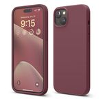 elago Liquid Silicone Case Compatible with iPhone 15 Plus, Premium Quality, Full Protection Case [4-Layer Shockproof Structure], Soft Microfiber Lining Anti-Scratch (Burgundy)