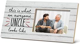 SRADMO Uncle Gifts Picture Frame,This is What an Awesome Uncle Looks Like 12×6 inch Wooden Tabletop Photo Frame,Uncle Birthday Christmas Father's Day Thanksgiving Gifts From Niece Nephew