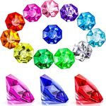 Hicarer Acrylic Diamond Gems Toy Pirate Plastic Gems Bulk Large Fake Gemstones Colored 25 Carat Treasure Chest Hunt Party Favors Table Decorations for Kids Boys Girls (Multicolored,65 Pieces)