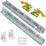 6 Pair 21 inch Full Extension Concealed Undermount Drawer Slides with 3D Adjustment Clips, Undermount Drawer Slide with Rear Mounting Brackets and Screws, face Frame or Frameless Application