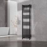 Go Bathrooms Nola Bathroom Towel Rail Heated Bathroom Radiator Wall Mounted Ladder Rail Black - 1800mm x 500mm