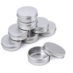 KBNIAN 30Pcs 30ml Aluminium Tins Jars, Empty Cosmetics Container Pots Travel Sample Pots Round Cans with Screw Lids for DIY Crafts, Cosmetics, Salve, Candle, Lip Balm, Travel Storage 5.2 * 2cm(Silver)