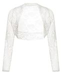 FASHION BOUTIQUE Ladies Womens Cropped Bolero Lace Shrug Plus Size UK 8-24 White