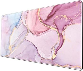 Desk mat XXL Mouse pad, Pink Rose Gold Marble Office Supplies and Accessories Decor Office for Women 31.5X15.75in,Stitched Edges Smooth Surface and Non-Slip Rubber Bottom,Large Mouse pad for Desk …