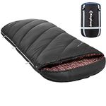 KingCamp XL Wide Sleeping Bag for Adult 3-4 Season Flannel Liner Large Plus Size Thermal Warm Lightweight Single Waterproof for Camping Hiking Backpacking Outdoor with Compression Sack 220x100cm