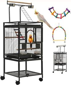 51" Small Bird Cage with Stand,Parakeet Cage, Parrot cage with Parakeet Toys, Bird Cage Accessories,Birdcage Covers for Lovebirds Cockatiel Conure Finch Canary Budgie