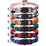 6 Pack Classic Plaid Cat Collar with Bell, Quick Release Kitten Collar and Adjustable 7-12in,Cute Kitty Collar for Girl Boy Cats