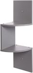 Greenco Zigzag 2 Tier Corner Floating Shelves, Gray Finish.