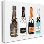 Stupell Industries Glam Fashion Champagne Bottles Style Brand, Design by Martina Pavlova Canvas Wall Art, 30 x 40, White