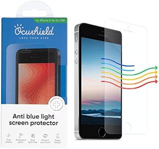 Ocushield Anti Blue Light, Tempered Glass Screen Protector For Apple iPhone 5/5S/5C/5SE- Accredited Medical Device- Protect Your Eyes & Improve Sleep