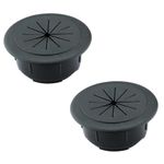 AACGIN [2 Pack] Desk Grommet 2 Inch Flexible Desk Hole Cover for Cables Desktop Equipment Wiring Management Desk Cord Hole Cover for Home & Office Table Cables - Black
