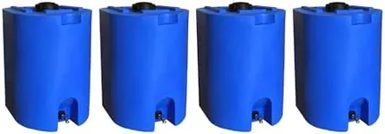 WaterPrepared 4 Pack Water Tank, Rain Barrel Storage, Stackable Drum, 55 Gallon