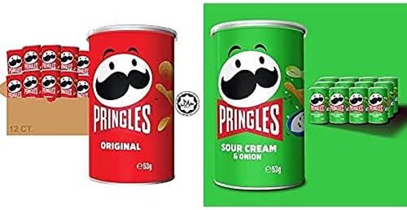 Pringles Original, 12 Pack (12 x 53g) & Pringles Sour Cream and Onion, 12 Pack (12 x 53g) bundle