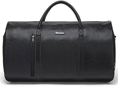 Modoker Convertible Leather Garment Bag, Carry on Garment Bags for Travel Waterproof Garment Duffel Bag Gifts for Men Women Business - 2 in 1 Hanging Suitcase Suit Travel Bags, C-Black