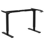 Desktopia Budget Height Adjustable Desk | Adjustable Table Frame by Crank Handle | Width Adjustable for All Standard Table Tops (Black, Without Table Top)