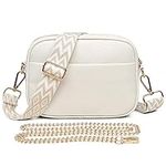 TIAASTAP Crossbody Bags for Women - Leather Handbags & Shoulder Bags Ladies Camera Cross Body Bag with Adjustable Wide Strap and Chain for Travel Shopping Work (White)