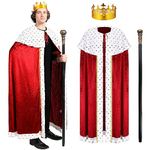 Spooktacular Creations King Costume Set Medieval Royal Lord Farquaad Costume King Cape, Crown, Scepter for Halloween