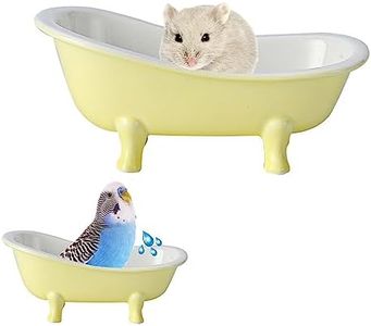 HanryDong Small Animal Hamster Sand Bathtub, Bird Bathroom, Ice Accessories Cage Toys, Ceramic Relax Habitat House, Sleep Pad Nest for Hamster, Food Bowl for Guinea Pigs/Squirrel/Chinchilla