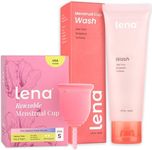 Lena Original Cup Small Pink + Lena Wash – Beginner-Friendly Period Starter Kit for Regular to Heavy Flow with pH-Balanced Menstrual Cup Cleanser