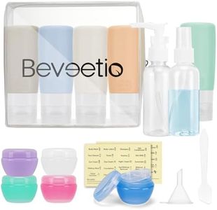 Beveetio Travel Bottles TSA Approved 15 Pack,2.9oz Silicone Refillable Size Containers, BPA Free Travel Tubes Toiletries for Cosmetic Shampoo Cream Conditioner Lotion Soap