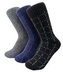 Alexvyan 3 Pair Men Soft & Woolen Cozy Knitted Winter Thick Wear Warm Stretchy Elastic Socks (Without Thumb) for Boys Gents Man Male